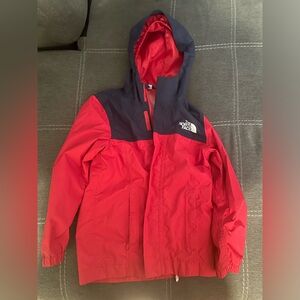 Boys North face rain jacket with lining